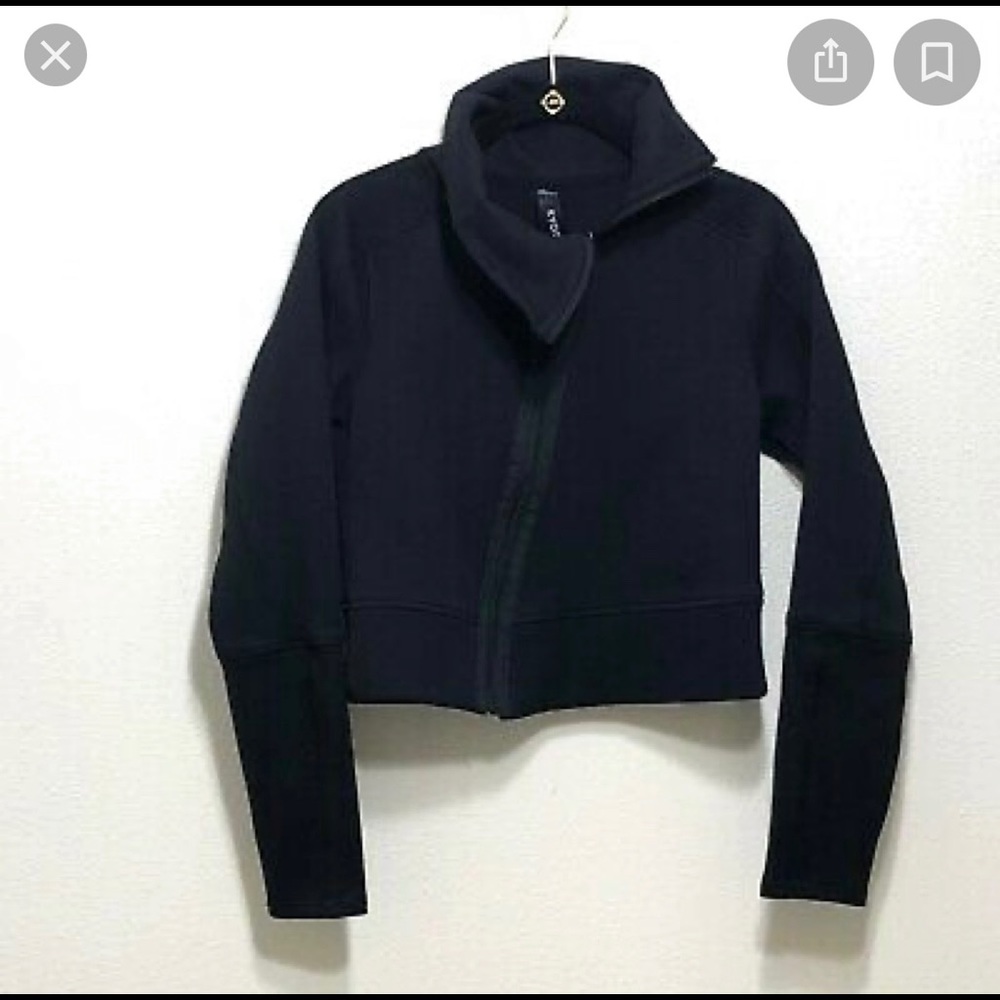Sweatshirt Jacket Cropped with asymmetrical zipper